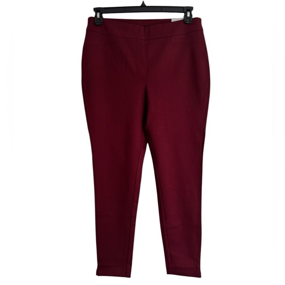 NWT Chico’s Ponte Leggings Cranberry Spice Red Stretch Comfort Pants 2R (US 12) - Picture 3 of 7